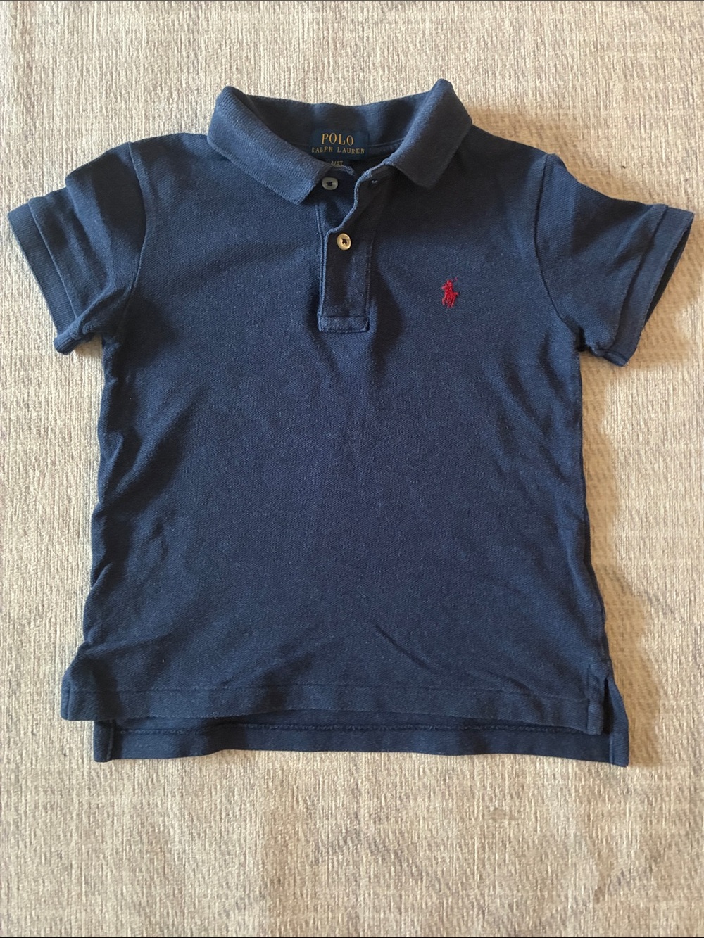 Polo by Ralph Lauren Navy Short-Sleeve Polo with Red Pony 4T